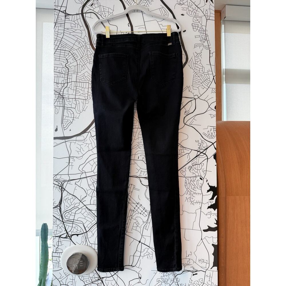 1822 Denim Black Tall Mid Rise Ava Extra Long Butter Skinny Jeans- Size 10 - Picture 7 of 12
